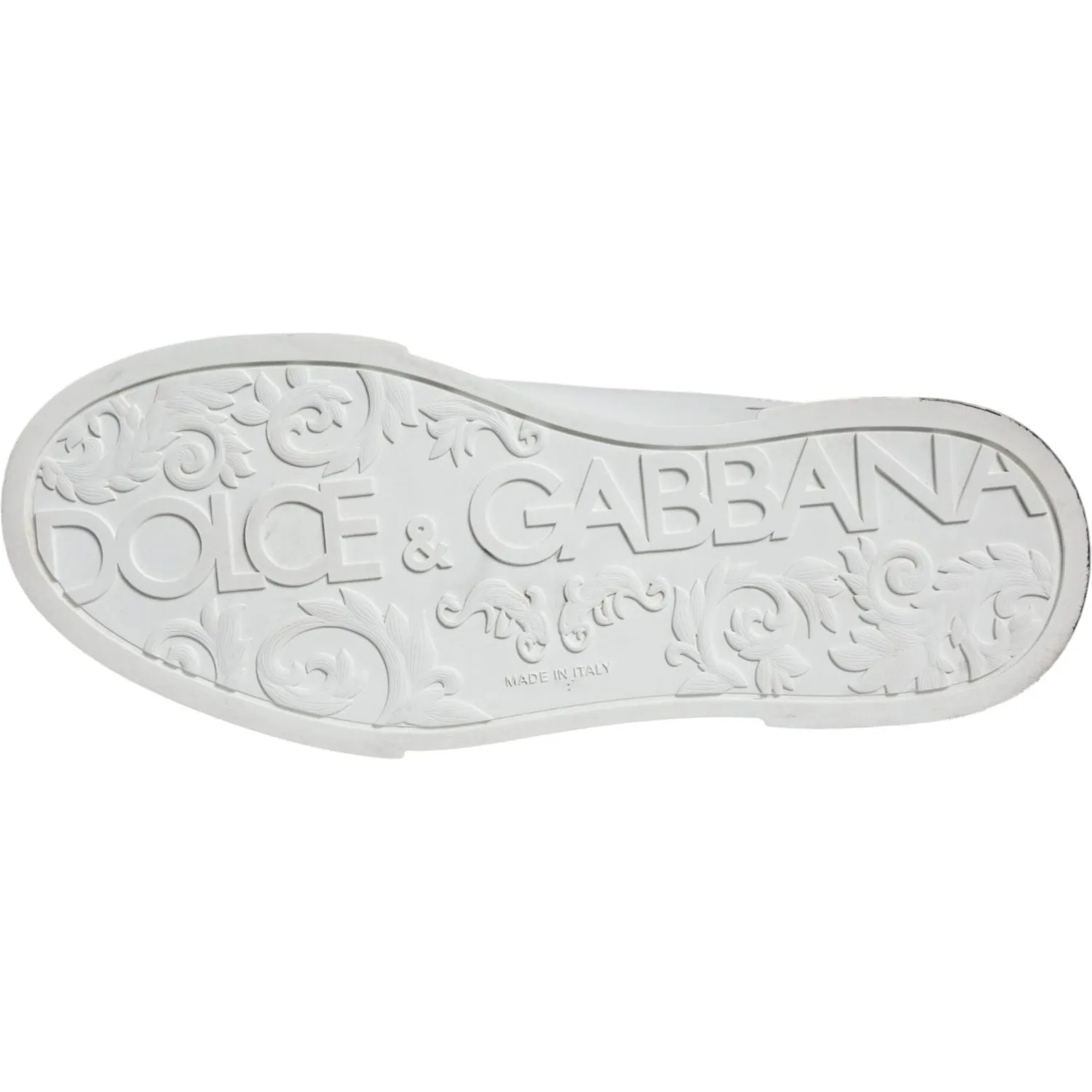 Dolce & Gabbana White Black Leather Crown Milano Sneakers Shoes