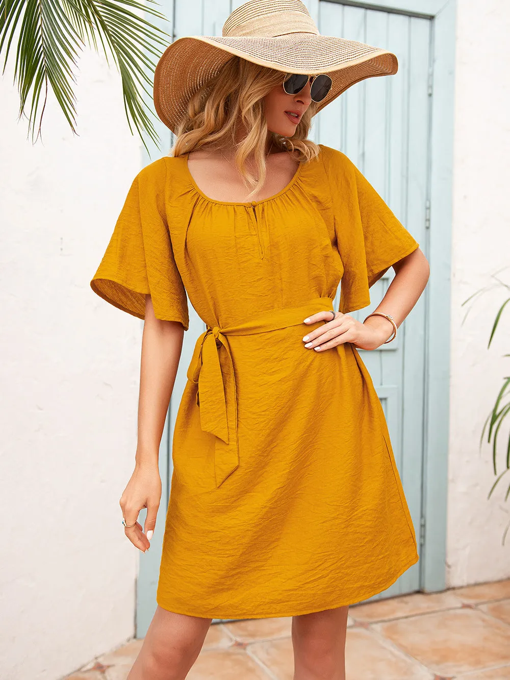 Easy Breezy Flared Sleeve Dress