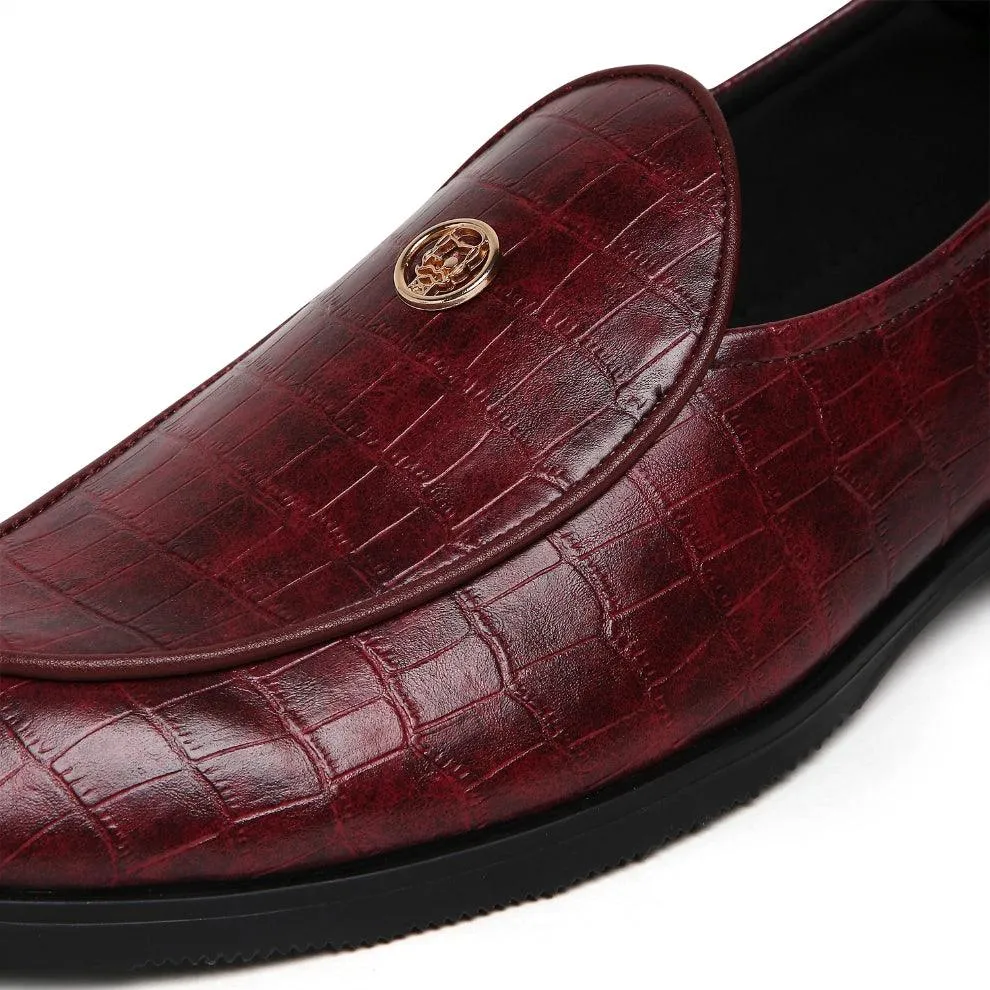 Elliot- Cherry Red Croco Signature Slipons