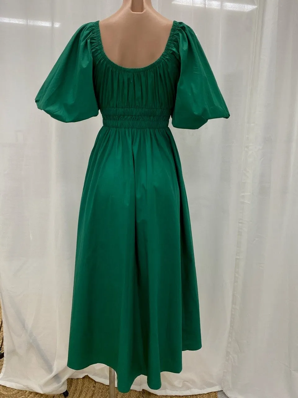 Emerald Puff Sleeve Dress