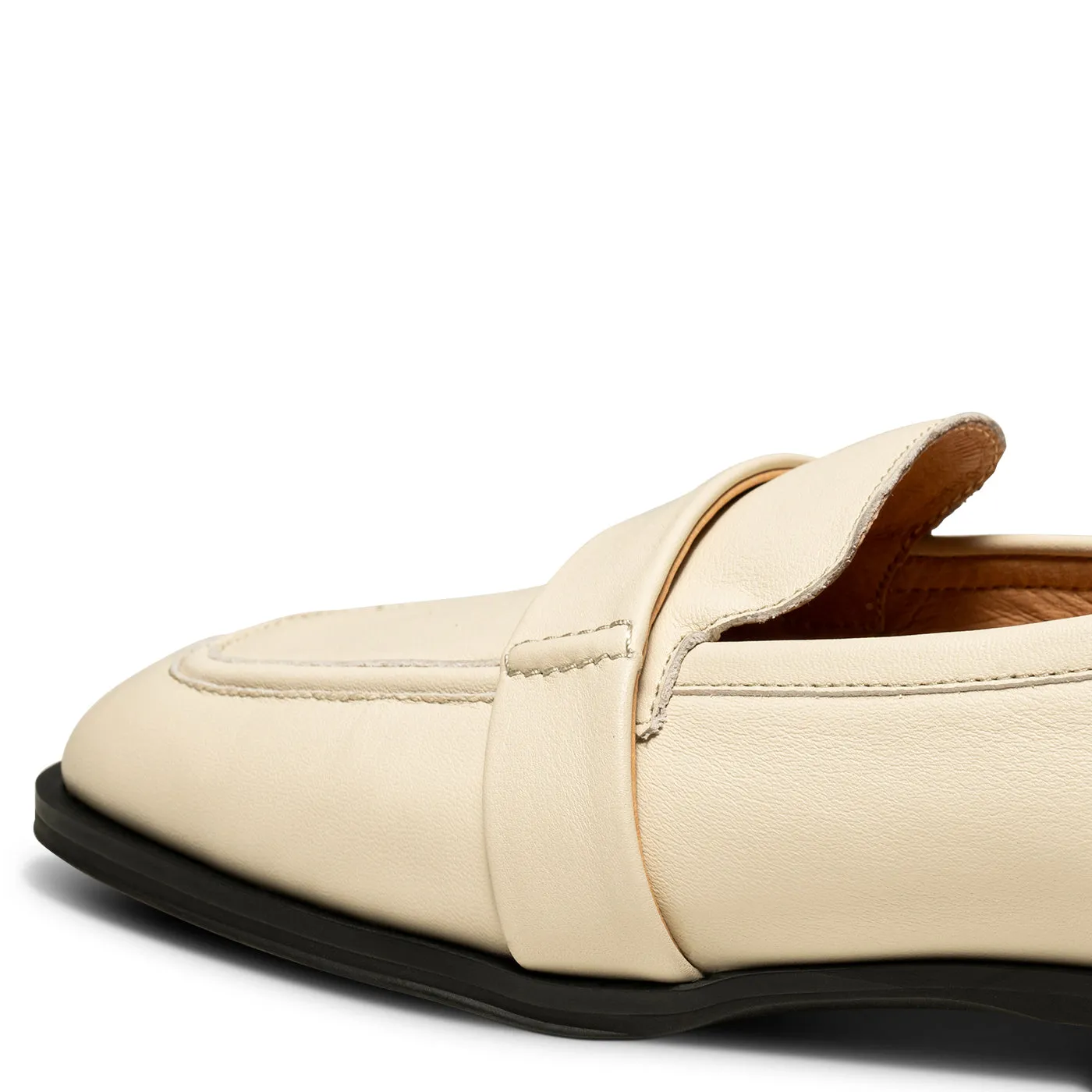 Erika saddle loafer læder - OFF WHITE