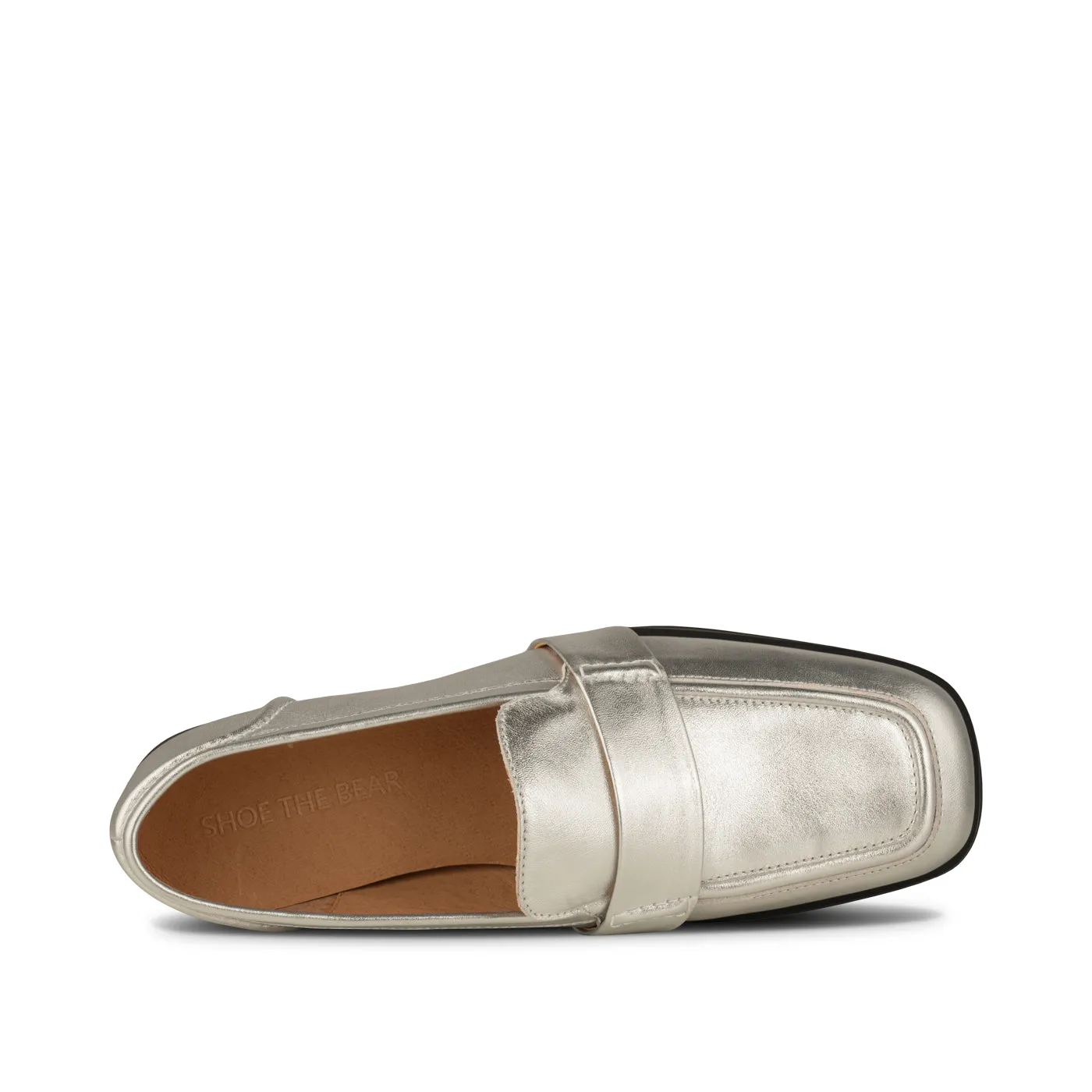 Erika saddle loafer læder - SILVER METALLIC