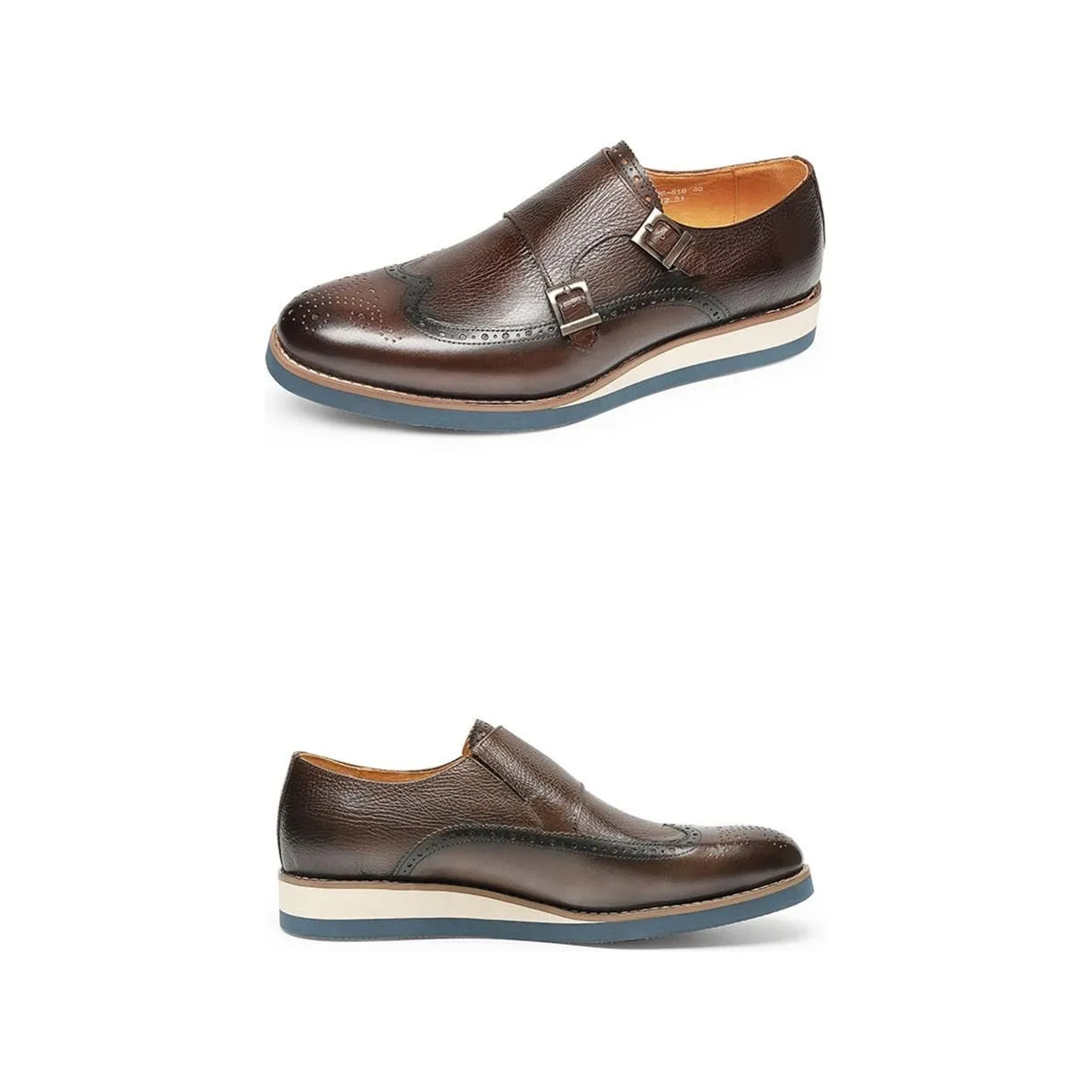 Exotic Texture Wingtip Platform Loafers