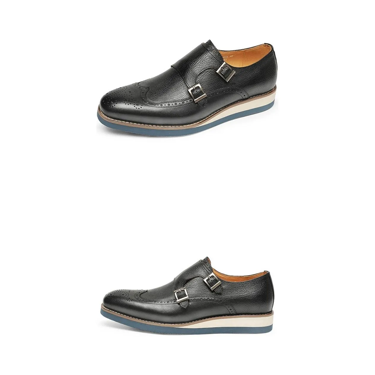 Exotic Texture Wingtip Platform Loafers