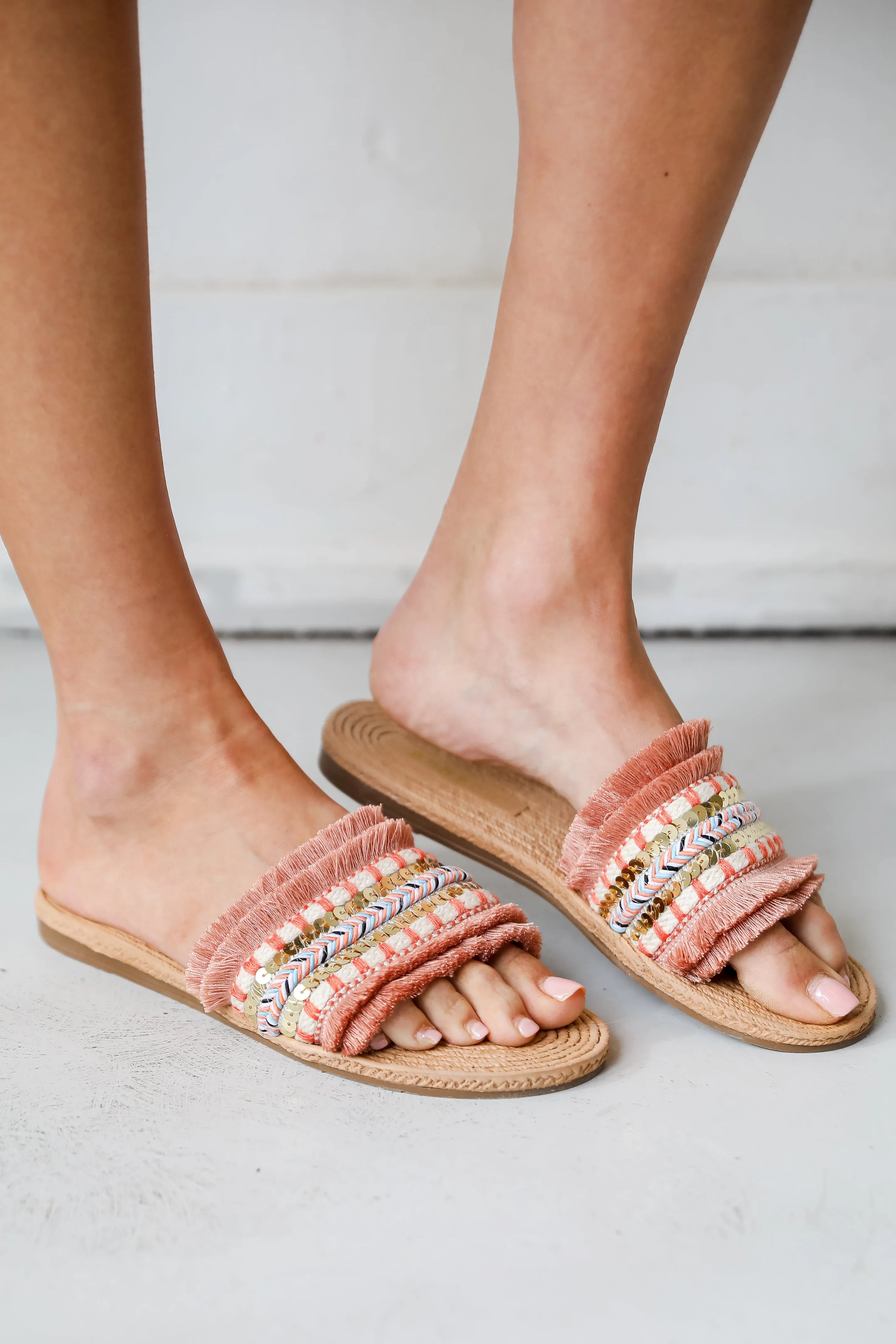 FINAL SALE - Find Me Under The Palms Mauve Slide Sandals