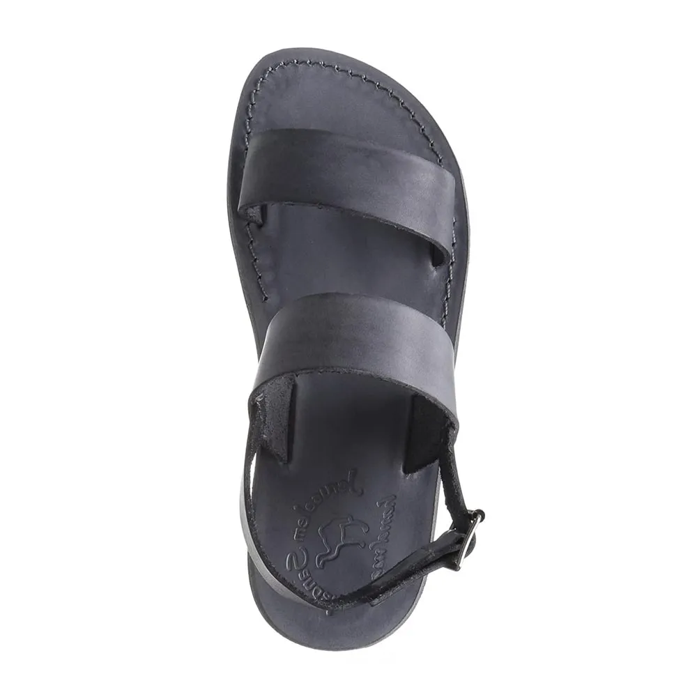 Golan - Leather Two Strap Sandal | Grey