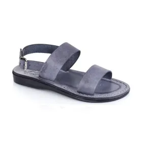 Golan - Leather Two Strap Sandal | Grey