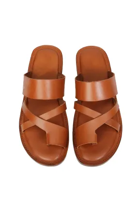 Grayson Men's Luxury Style Flip Flop Tan