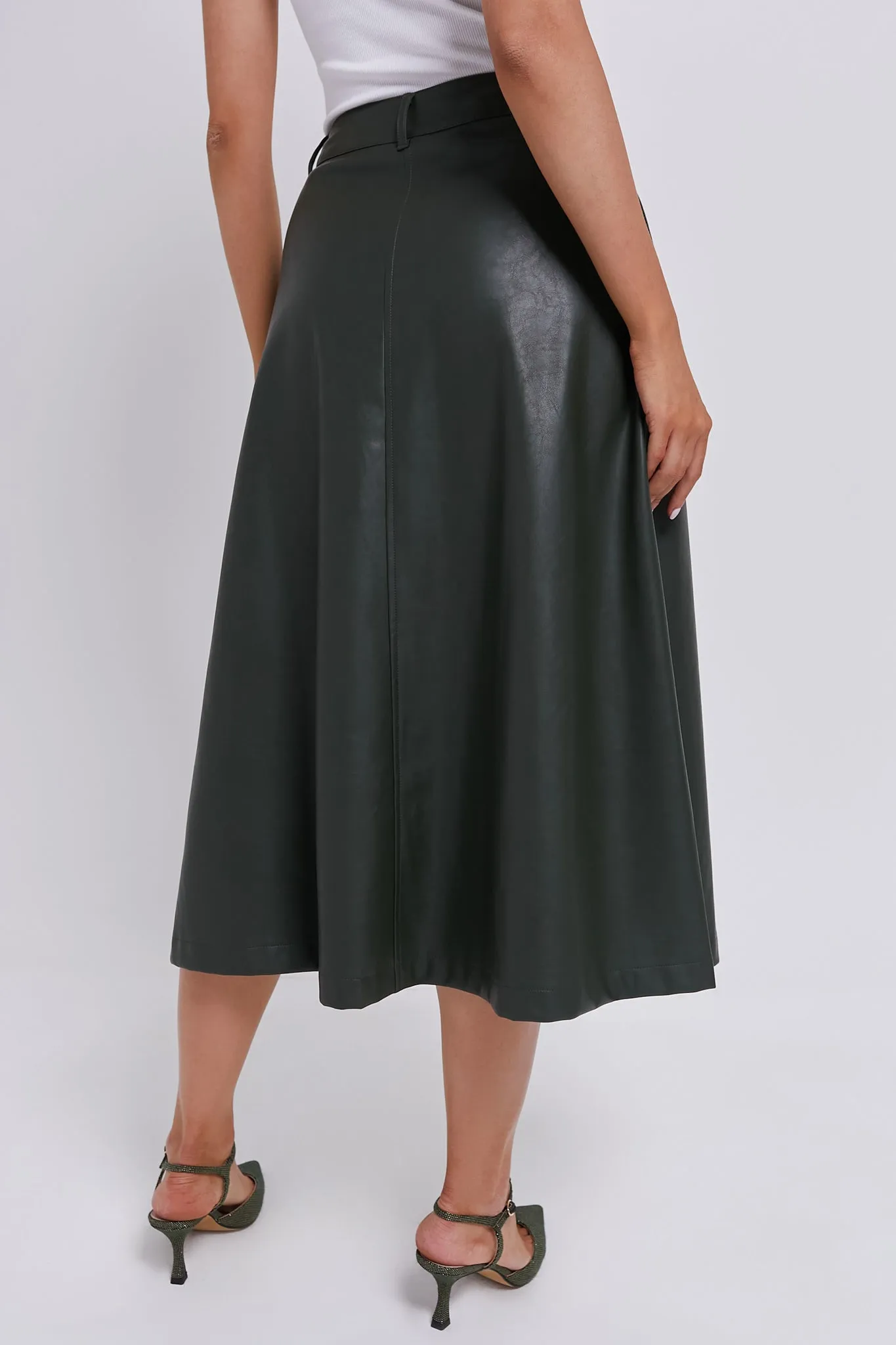 Green Leather Ira Skirt