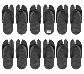 Heart Home Rubber Bathroom Slipper for Men & Women 6 Pair (Black) 54HH4215.