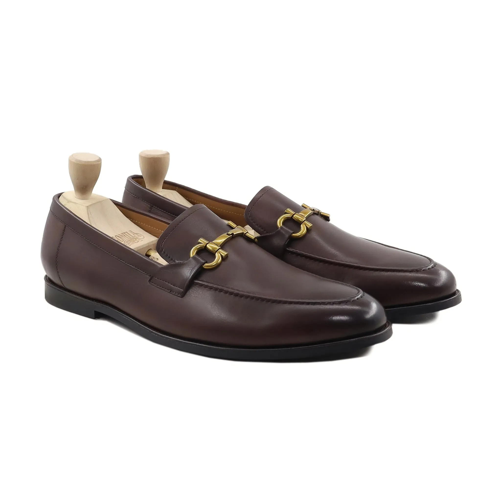 Hibine - Men's Dark Brown Calf Leather Loafer