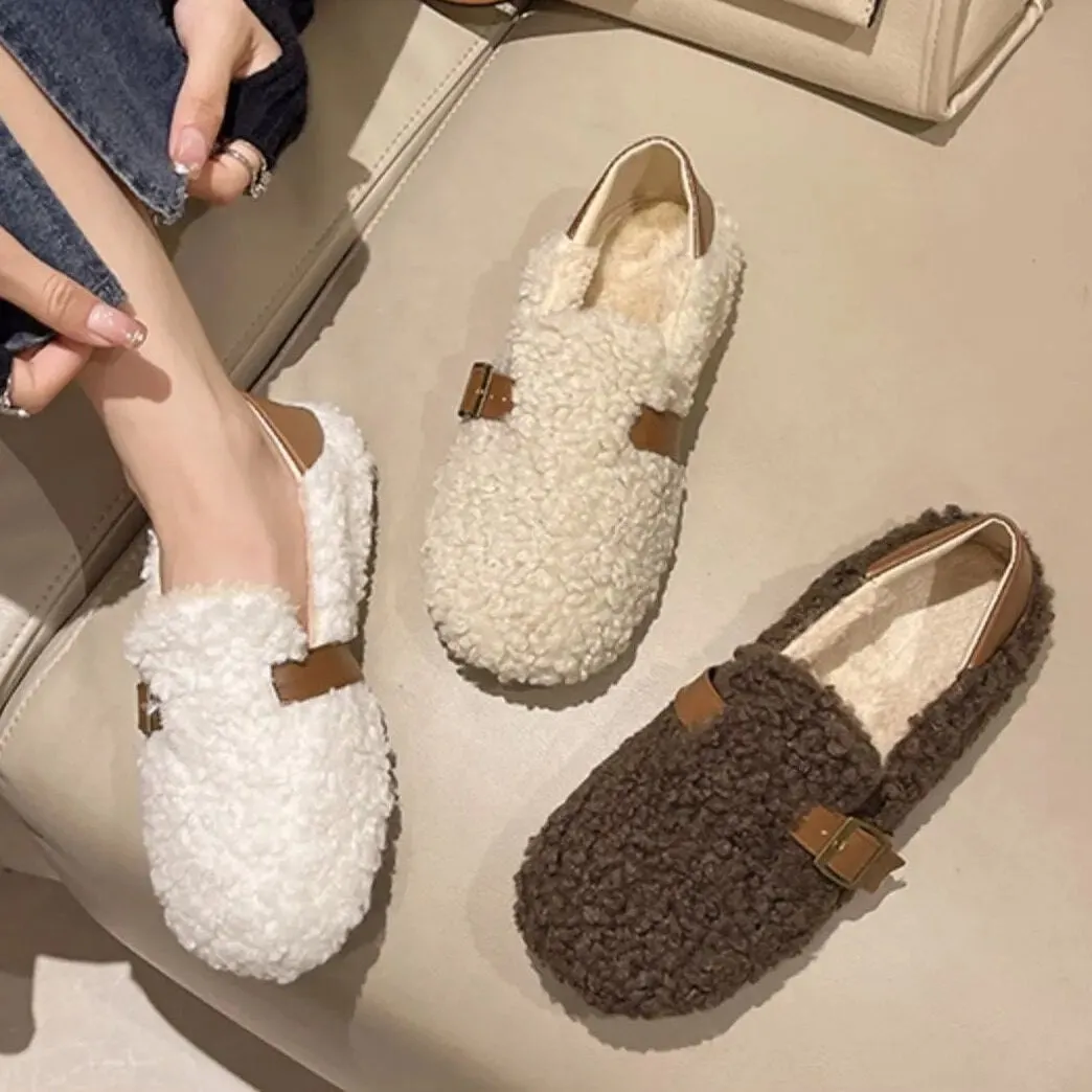 Iida Faux Fur Round Toe Loafers