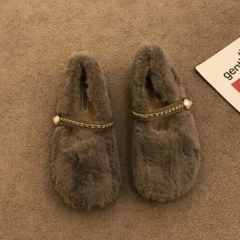 Iida Faux Fur Round Toe Loafers