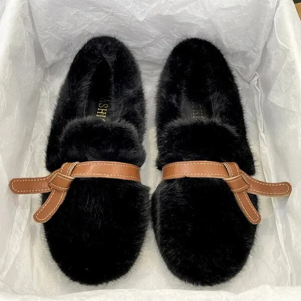 Iida Faux Fur Round Toe Loafers