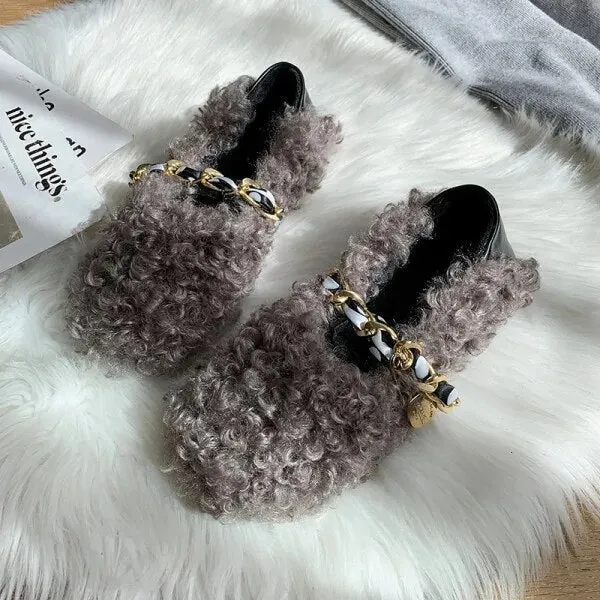 Iida Faux Fur Round Toe Loafers