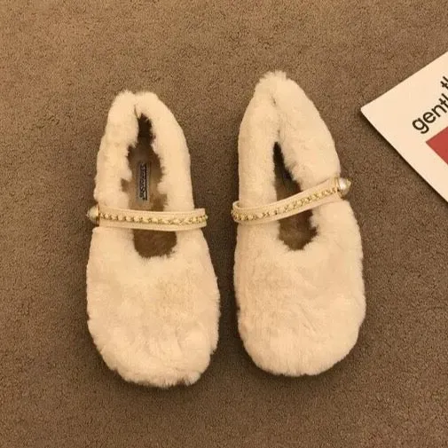 Iida Faux Fur Round Toe Loafers