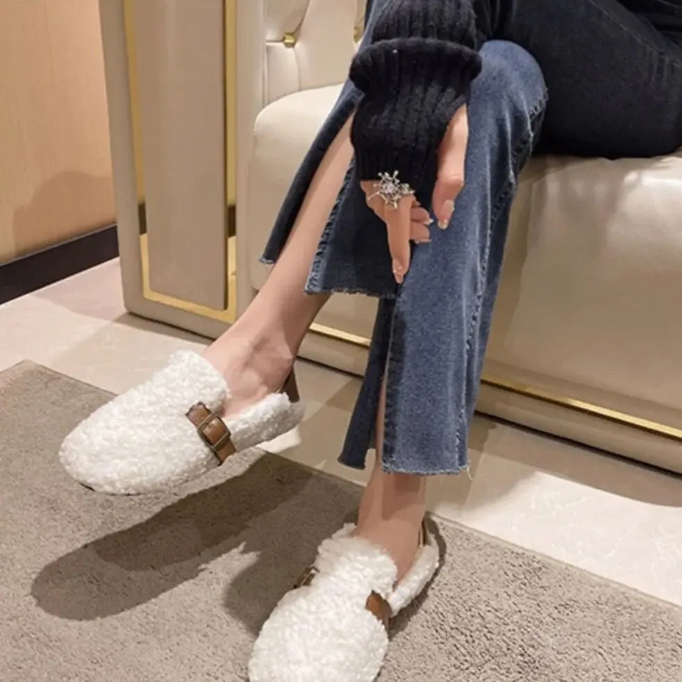 Iida Faux Fur Round Toe Loafers