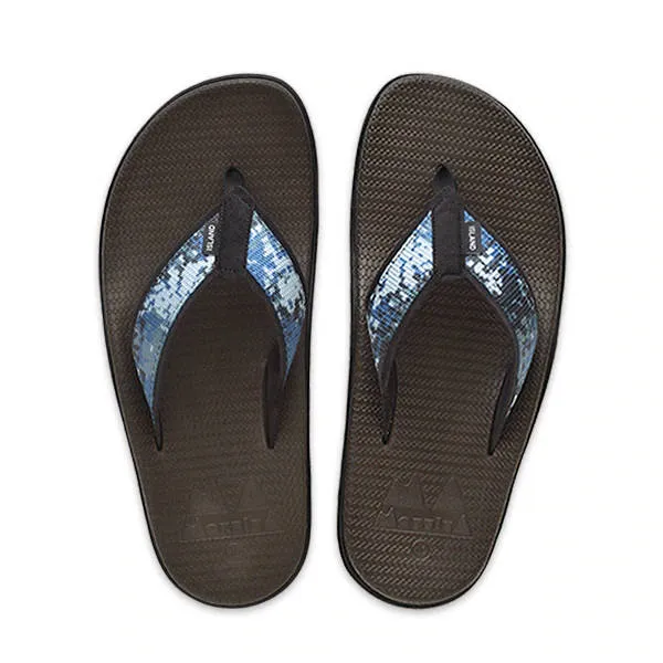 Island Slipper Mens Moku Kane Camo Blue PQ