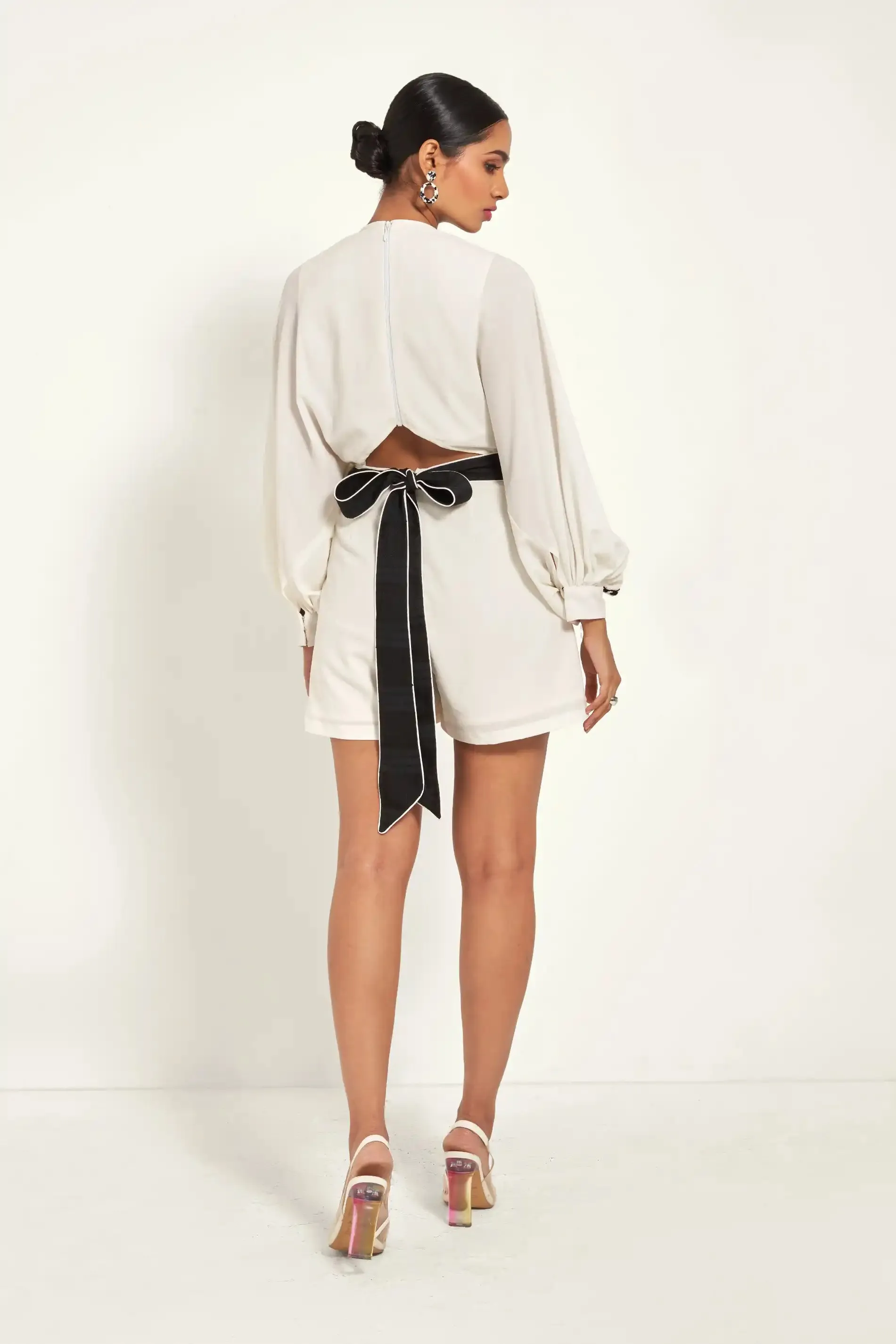 Ivory Cut-Out Kimono Romper