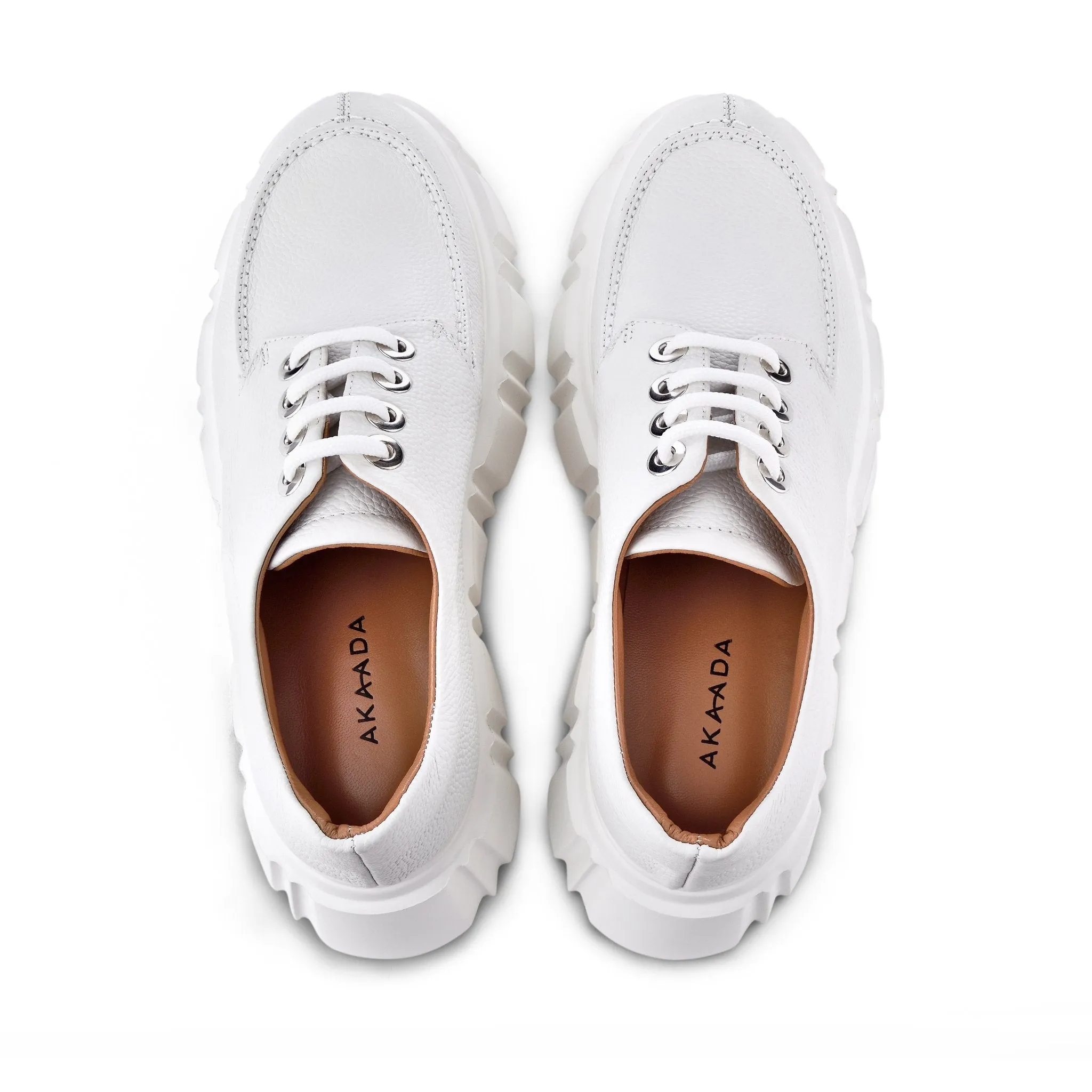 Jun Off White Lace-Up Loafers