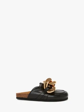 JW Anderson Leather Mules with Chain, Black