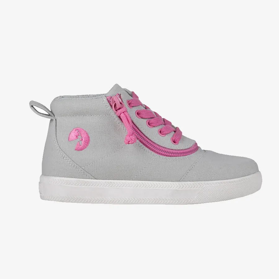 Kids' Grey/Pink BILLY D|R Short Wrap High Tops (X-Wide)