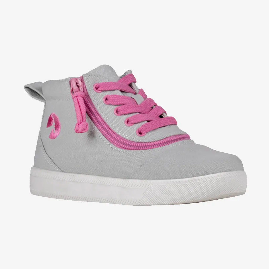 Kids' Grey/Pink BILLY D|R Short Wrap High Tops (X-Wide)