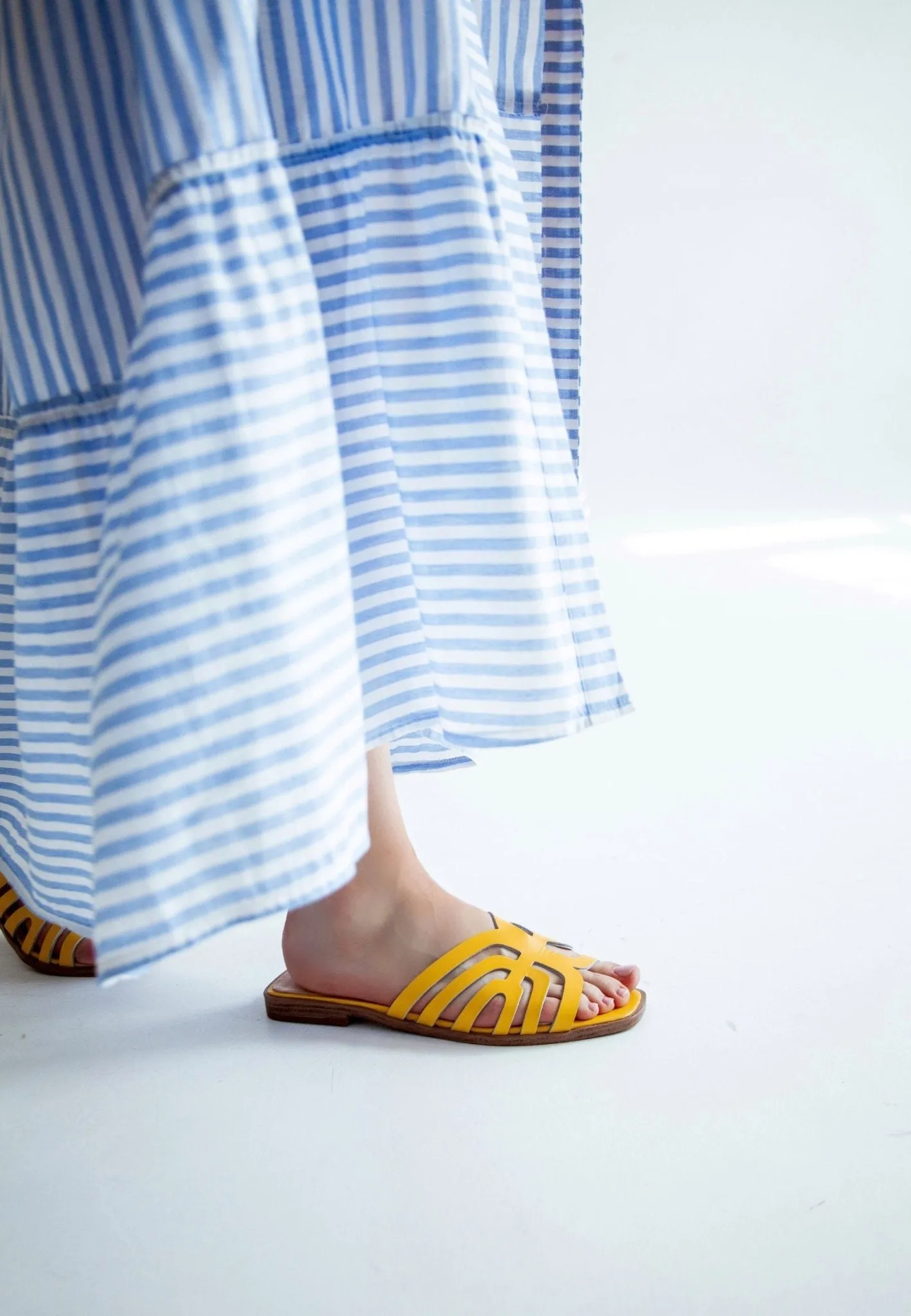 Laser Cut Sandals - Yellow