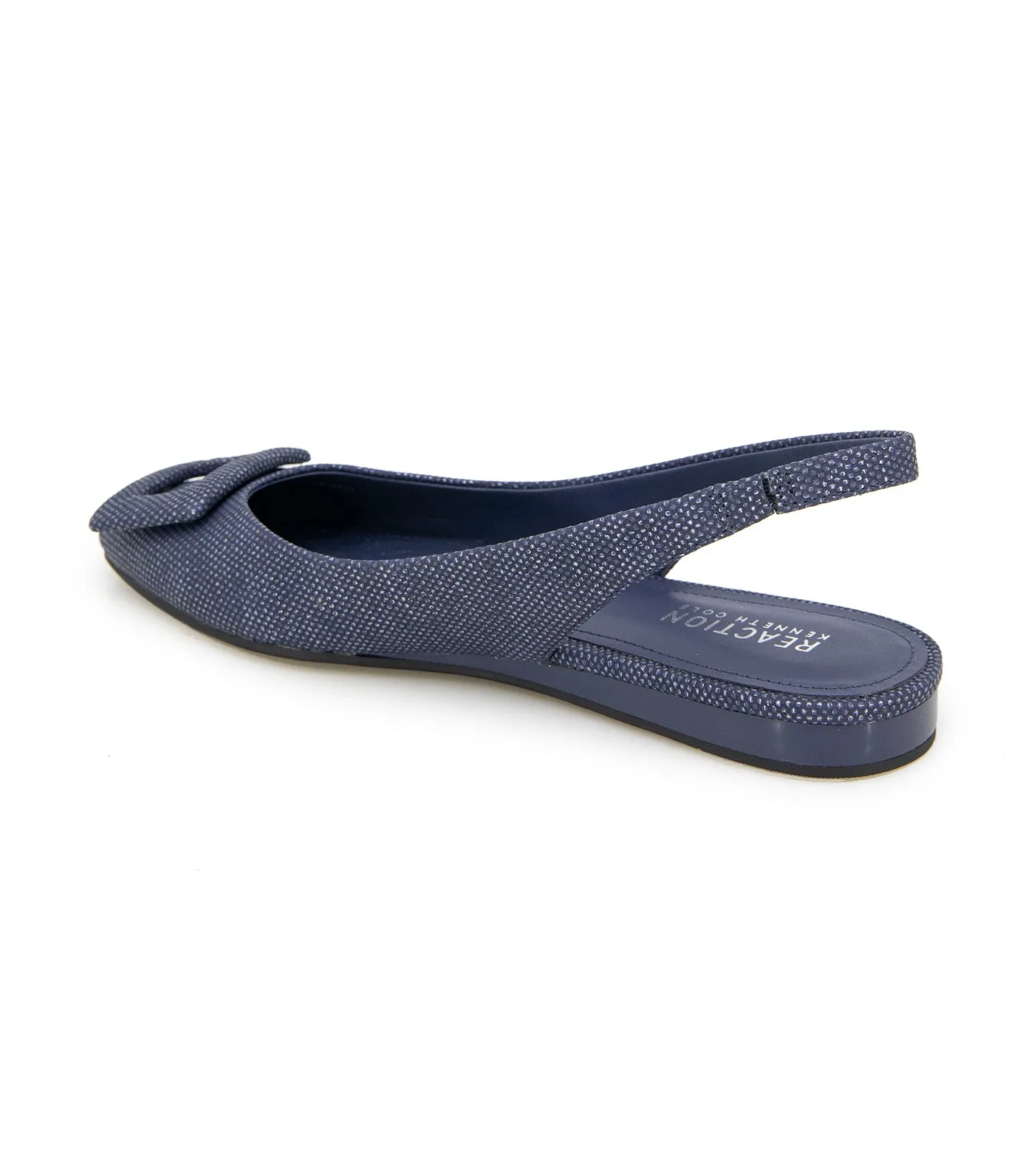 Linton Buckle Slingback Flat Denim Weave