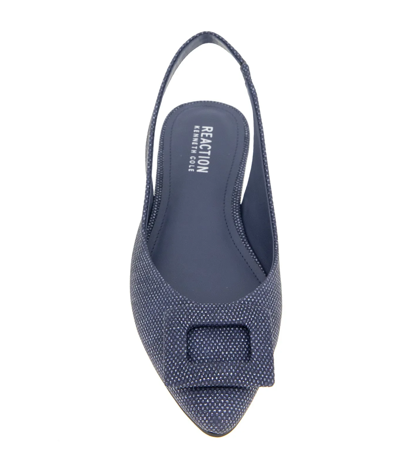 Linton Buckle Slingback Flat Denim Weave