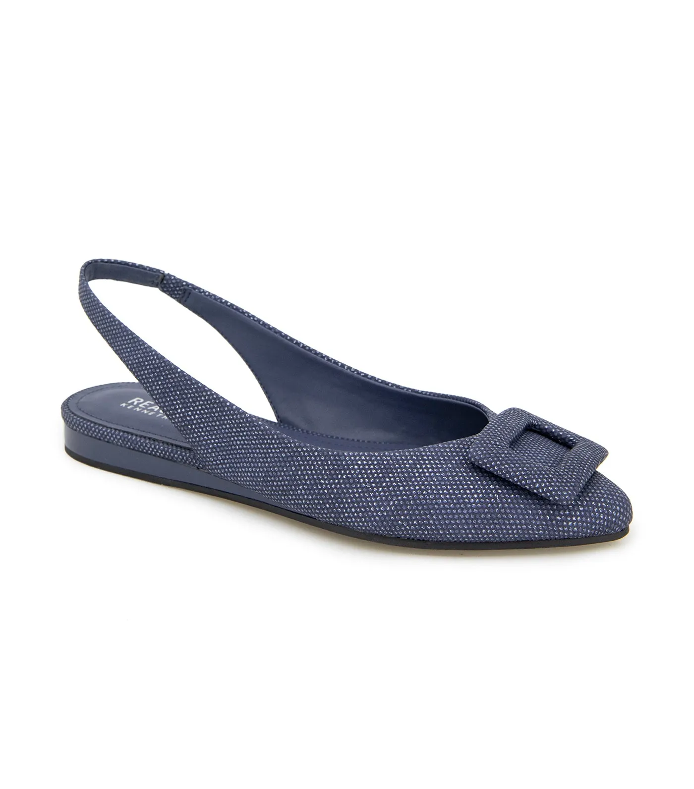 Linton Buckle Slingback Flat Denim Weave