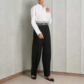 Logo Belted Cropped Shirt