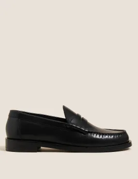 Marks & Spencer leather loafers, black