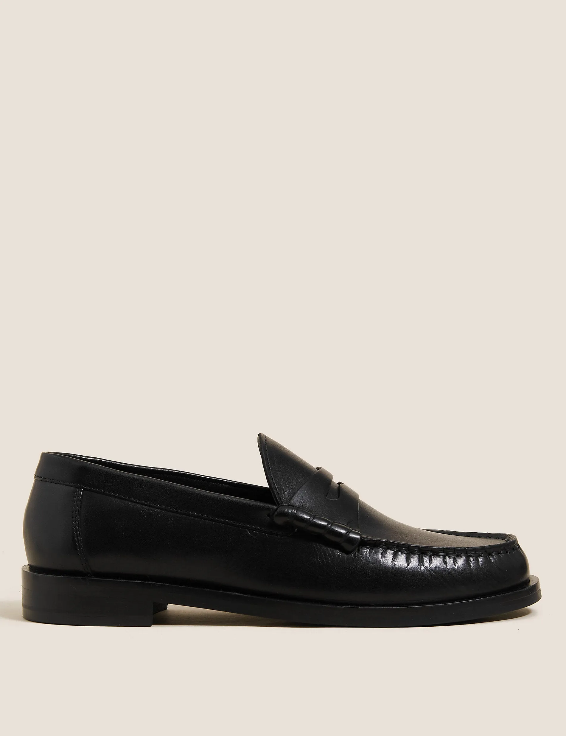 Marks & Spencer leather loafers, black