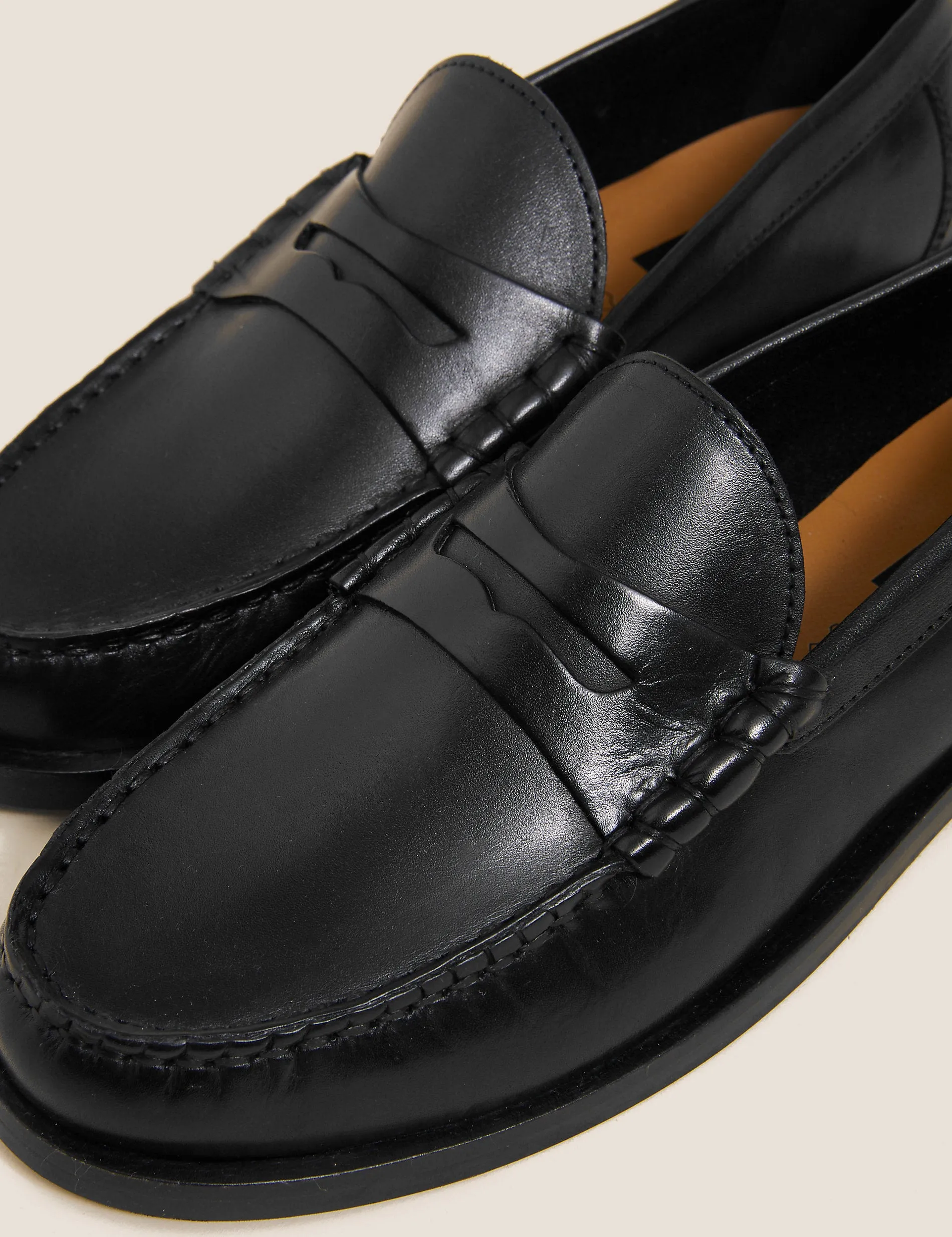 Marks & Spencer leather loafers, black