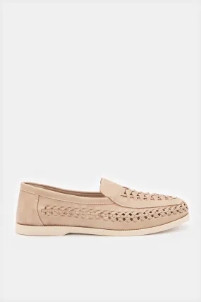 Men Beige Woven Loafer