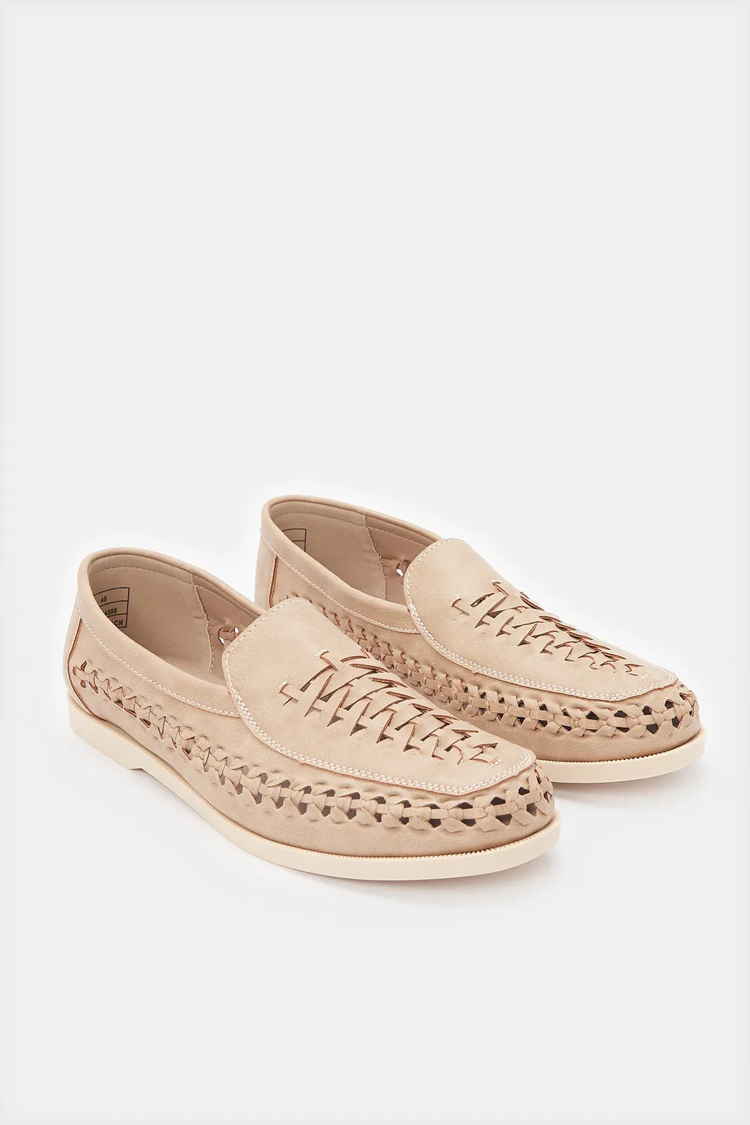 Men Beige Woven Loafer