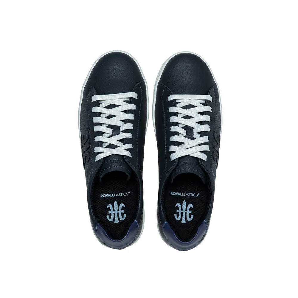 Men's Honor Black Blue Logo Leather Sneakers 08014-995