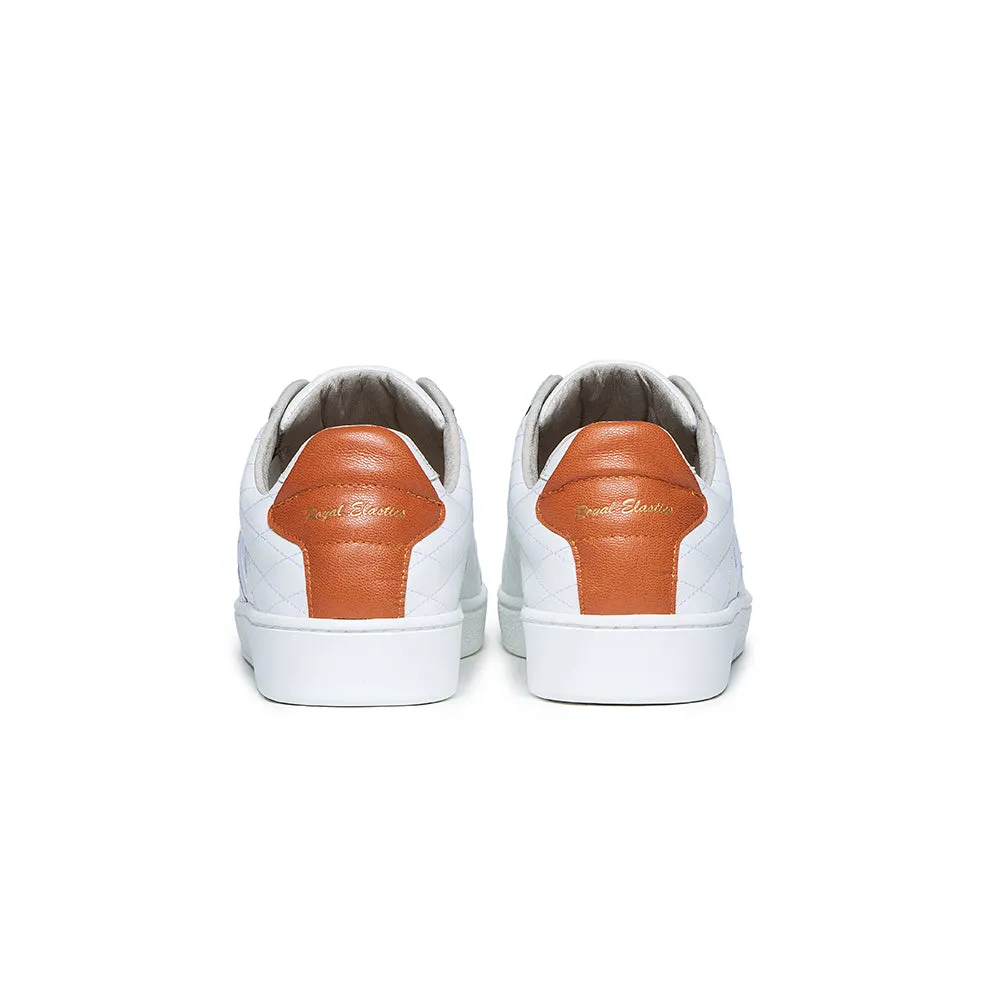 Men's Icon Lux White Orange Leather Sneakers 02511-002