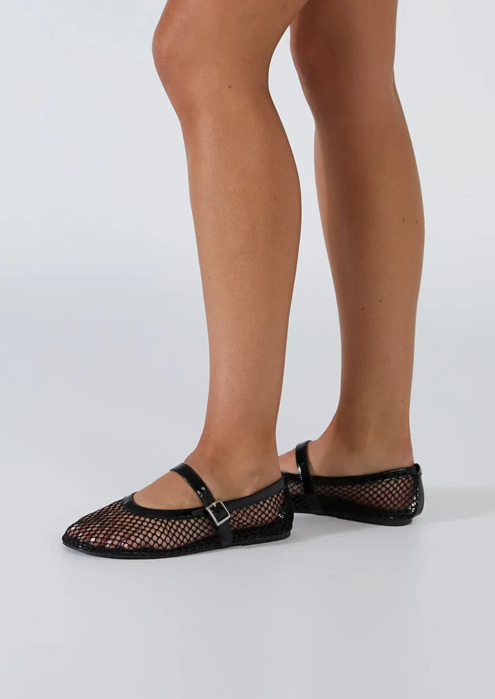 Mia Black Mesh/Patent