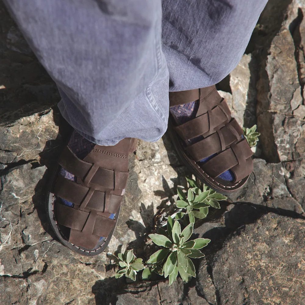 Michael Slide - Leather Pacific Slide Sandal | Brown Nubuck