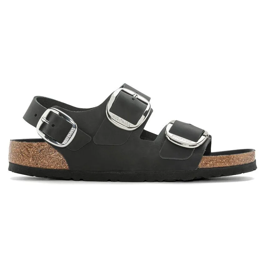 Milano Big Buckle Oiled Leather Black