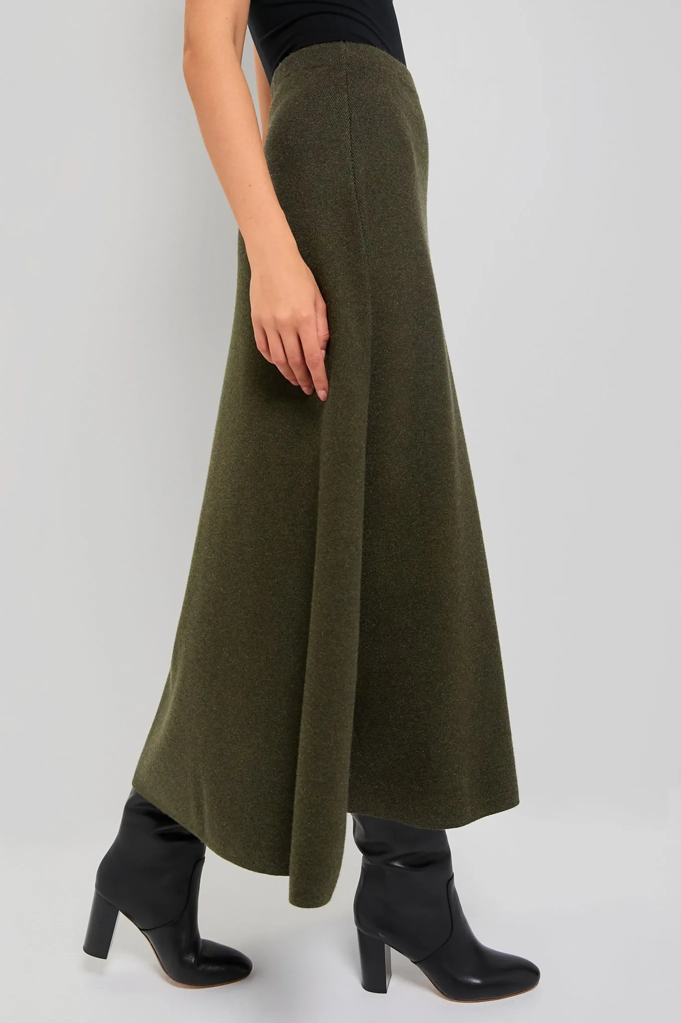 Moss Green Raye Knit Skirt