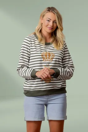 Moss Queen Bee Sweat Stripe