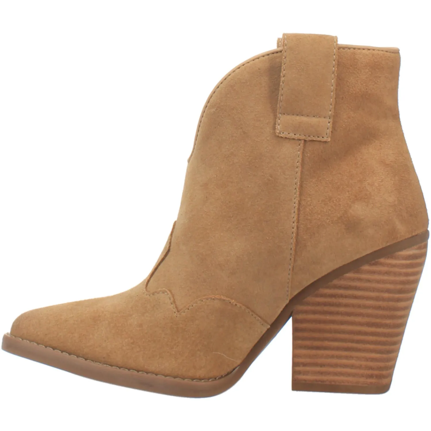 Online Exclusive | Dingo | Flannie Suede Leather Cowboy Bootie in Natural **PREORDER