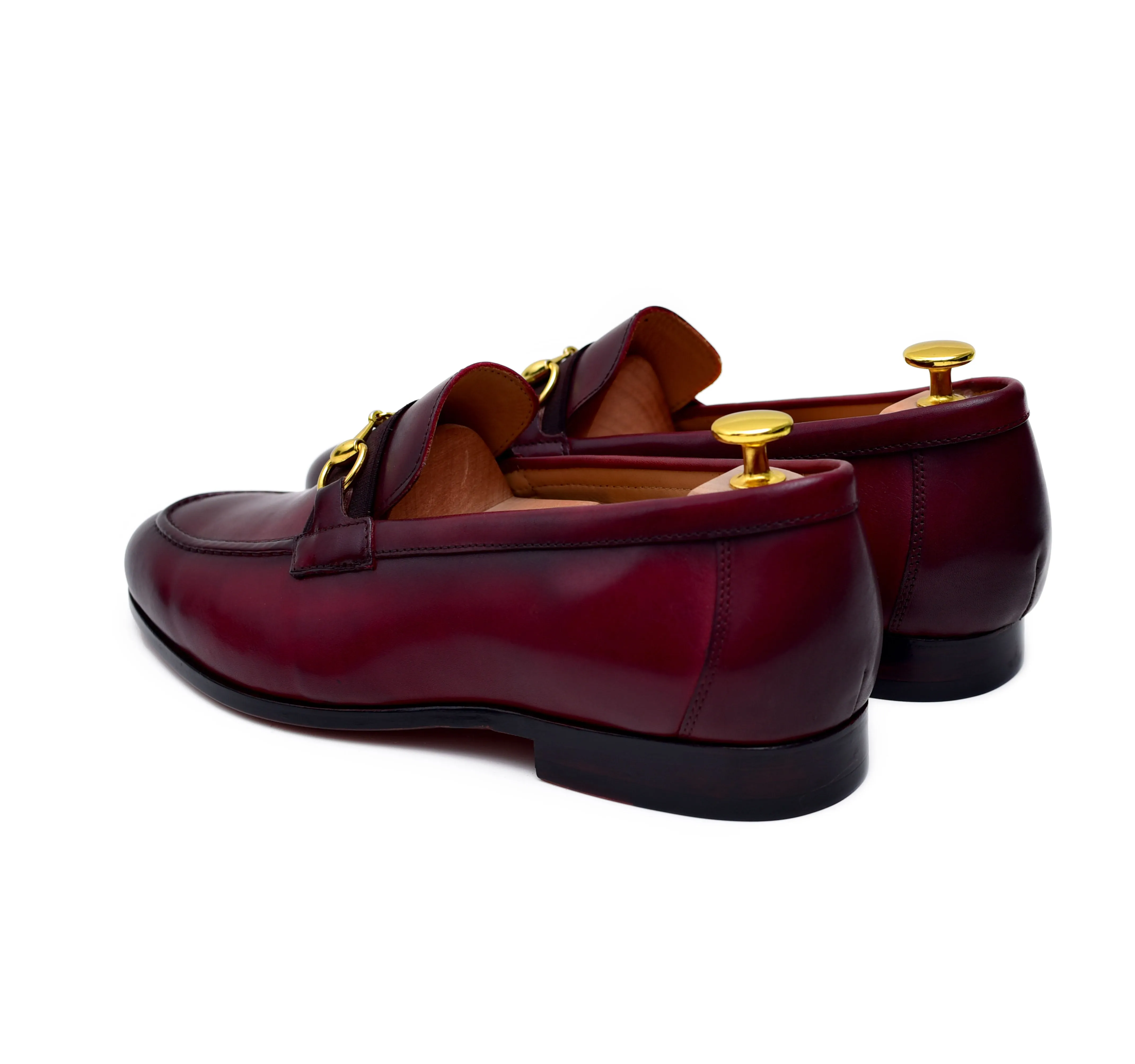 Oscar - Burgundy Leather Horsebit Loafers