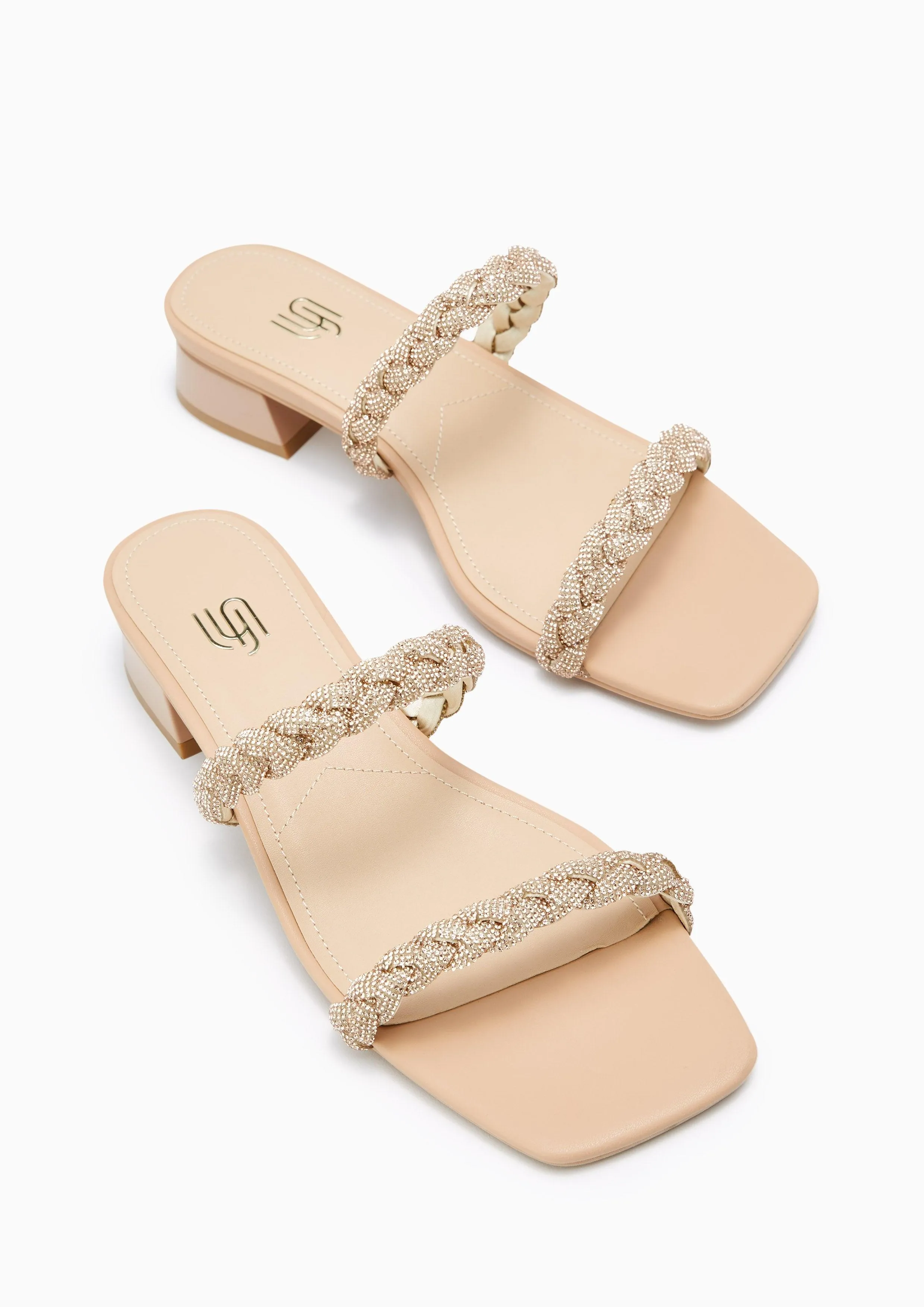 Promise Infinite Low Heel Sandals Beige