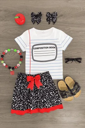 "Composition Book" Skirt Set