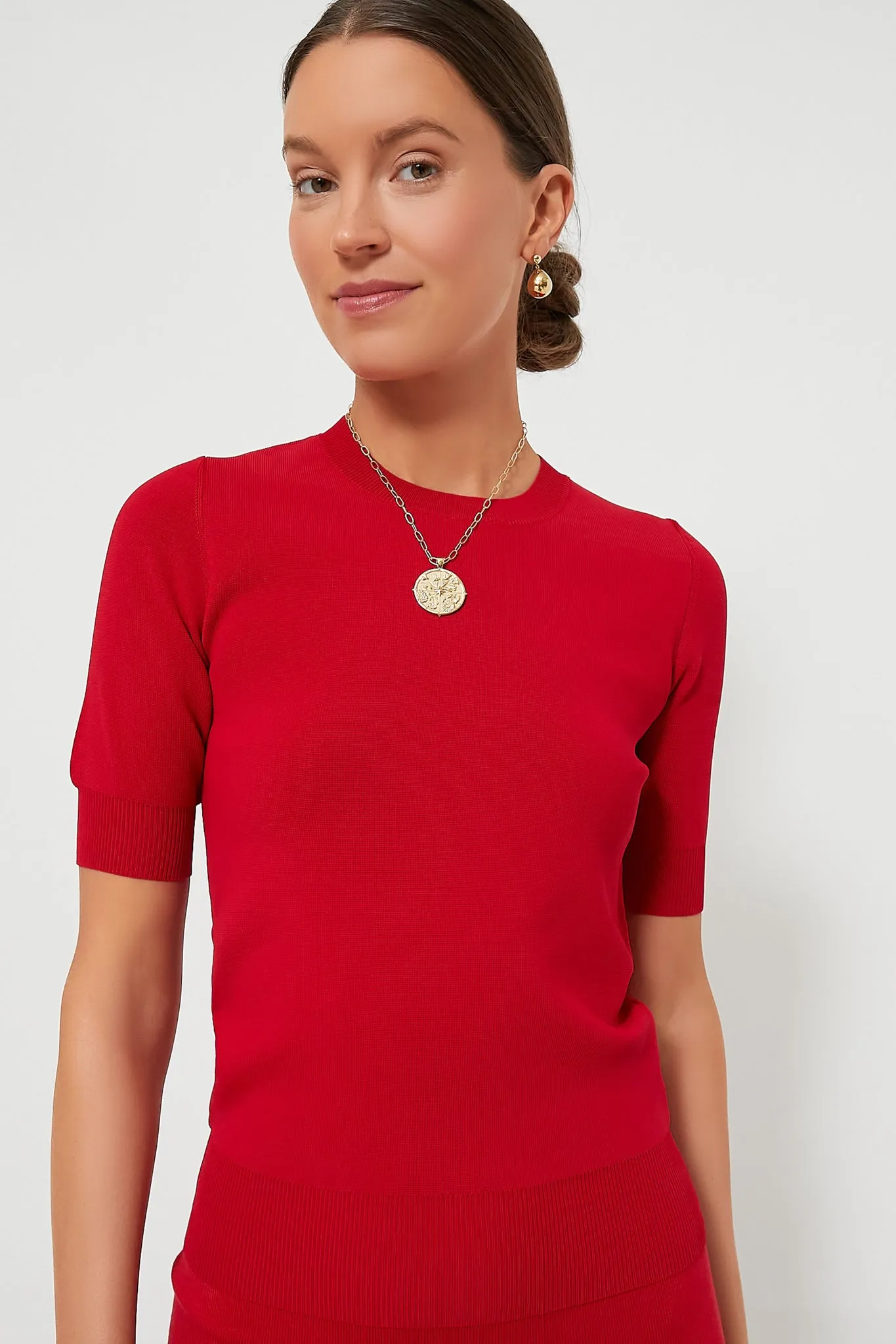 Red Technical Knit T-Shirt