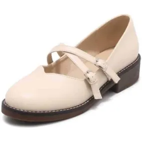 Retro Buckle Mary Janes Women Loafers